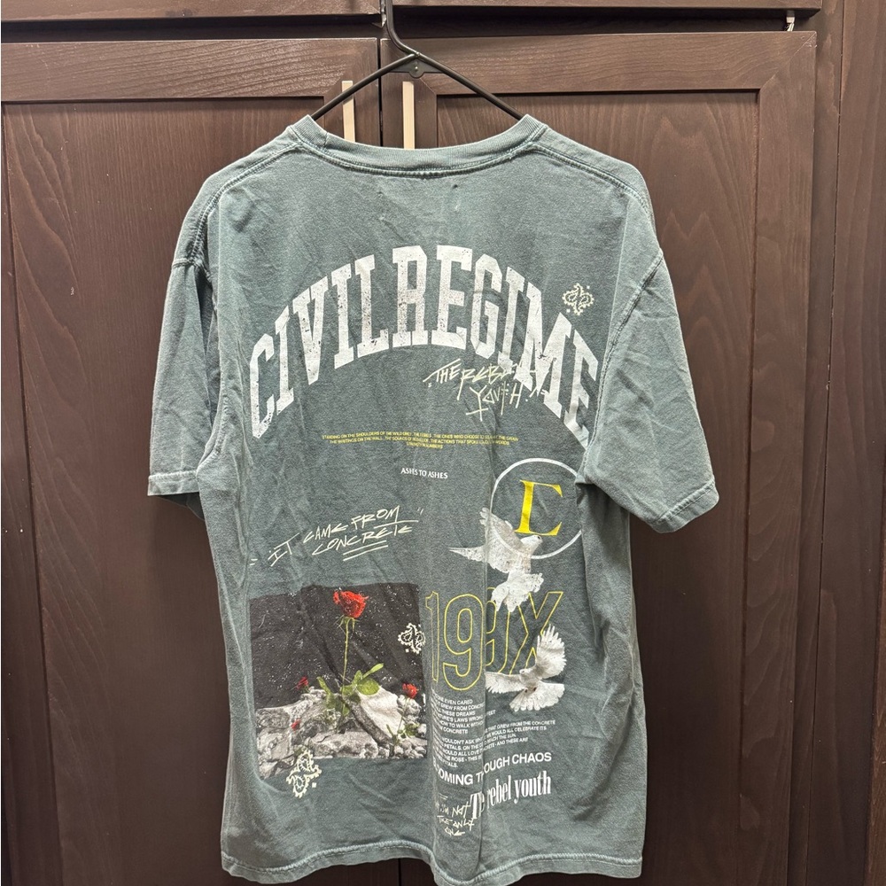 Men’s Civil Regime Green Graphic T-Shirt Pump Cover